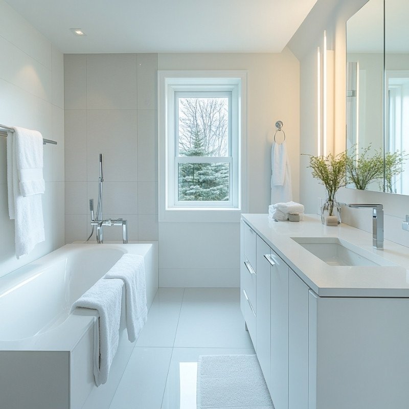 clean white bathroom remodel in naperville